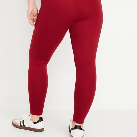 NWT OLD NAVY High-Waisted Fleece-Lined Leggings Color Cordovan SIZE MEDIUM - Picture 6 of 7